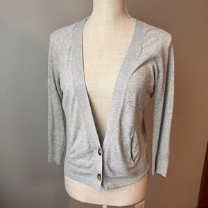 American Eagle Cardigan Cropped Womens Size Small Gray 2 Button
